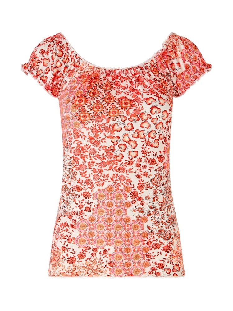 Joe Browns Orange Summer Days Printed Boho Top - Image 5 of 5