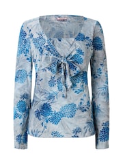 Joe Browns Blue Beach Boutique Tie Front Flocked Top - Image 7 of 7