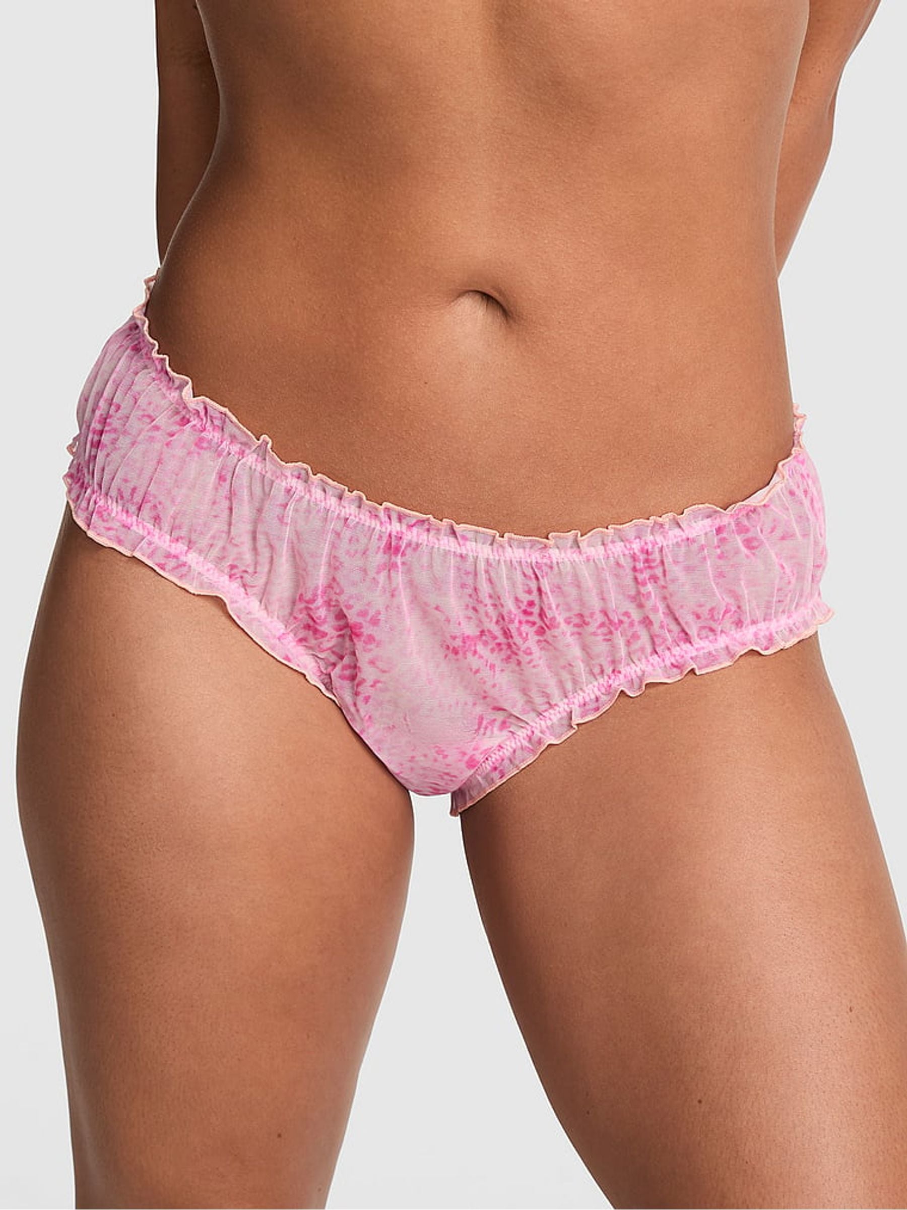 Victoria's Secret PINK Coconut Pink Leopard Print Cheeky Mesh Knickers