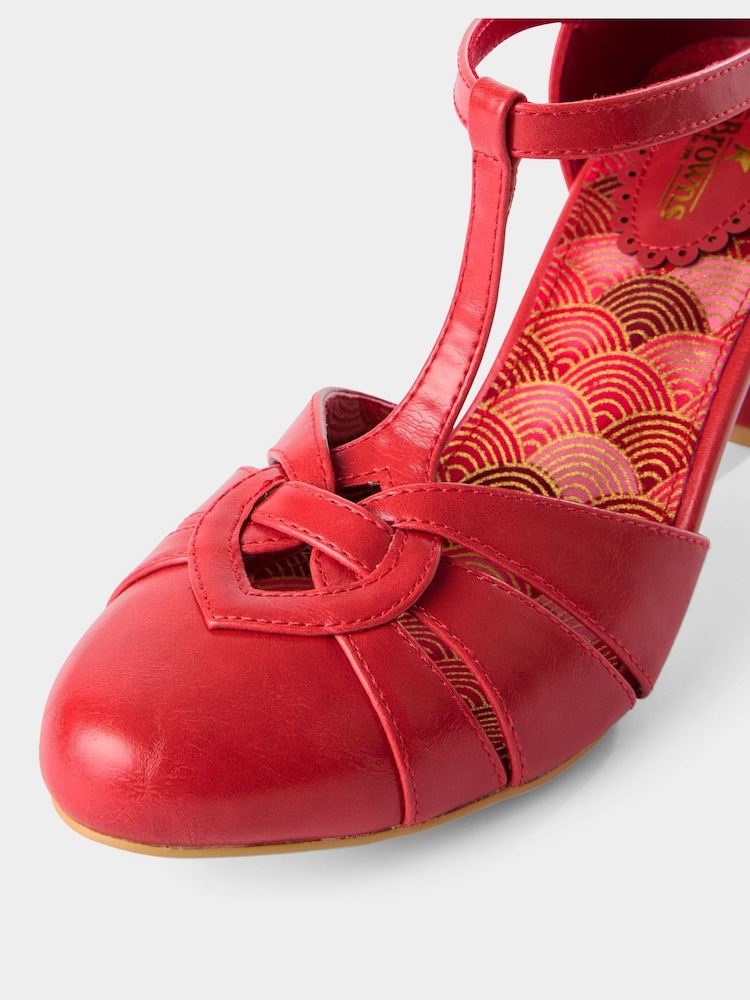 Joe Browns Red Rumba Vintage Style Heels Shoes - Image 4 of 4