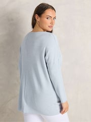 Evans Blue Seam Detail Batwing Jumper - Image 3 of 5