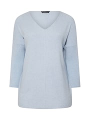 Evans Blue Seam Detail Batwing Jumper - Image 5 of 5