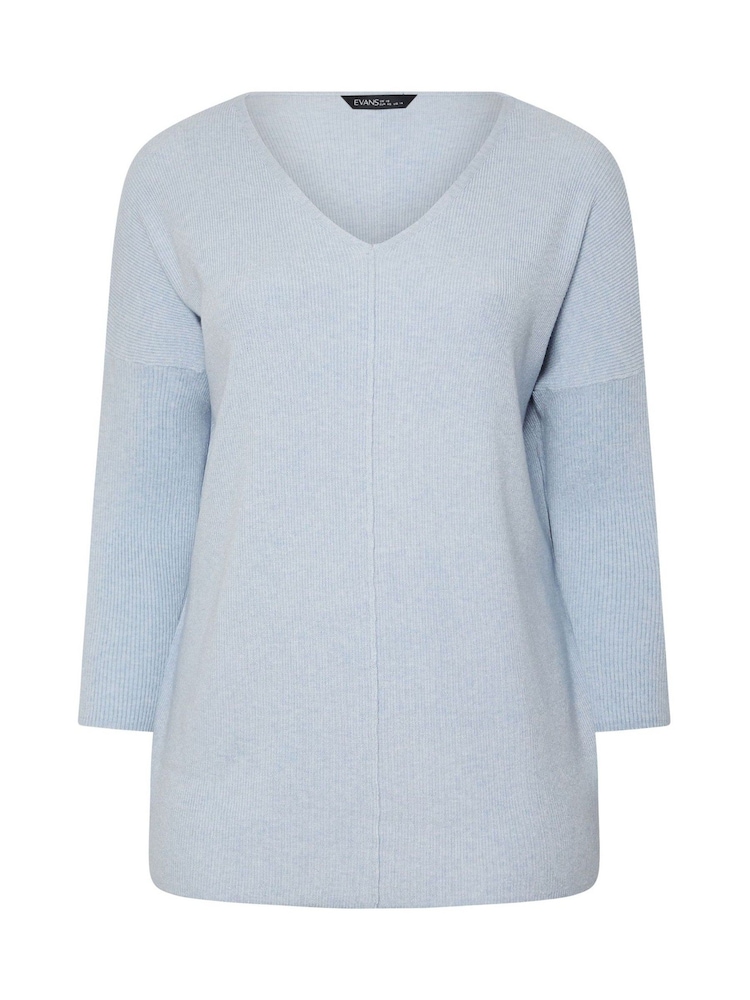 Evans Blue Seam Detail Batwing Jumper - Image 5 of 5 Evans Blue Seam Detail Batwing Jumper - Image 5 of 5