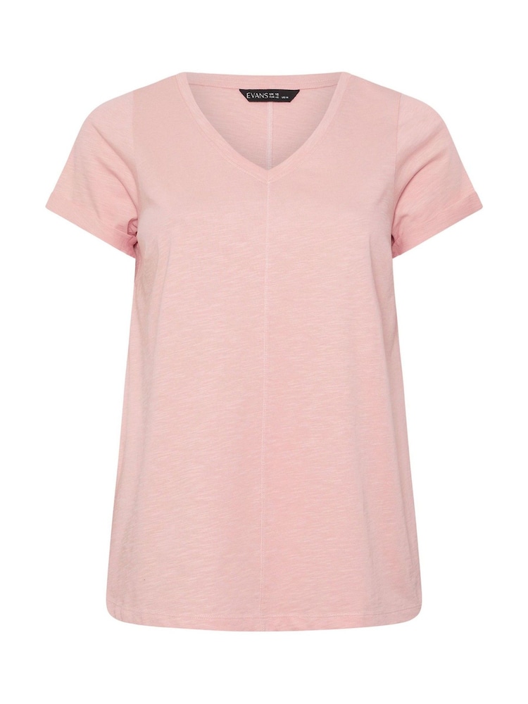 Evans Pink Slub T-Shirt - Image 5 of 5