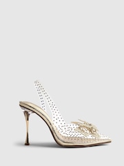 River Island Gəlinlik Kəpənəyi Perspex Slingback Court Heels - 6şəkildən 2 şəkil