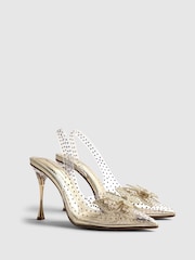 River Island Gəlinlik Kəpənəyi Perspex Slingback Court Heels - 6şəkildən 3 şəkil
