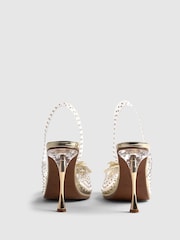 River Island Gəlinlik Kəpənəyi Perspex Slingback Court Heels - 6şəkildən 4 şəkil