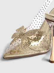 River Island Gəlinlik Kəpənəyi Perspex Slingback Court Heels - 6şəkildən 6 şəkil