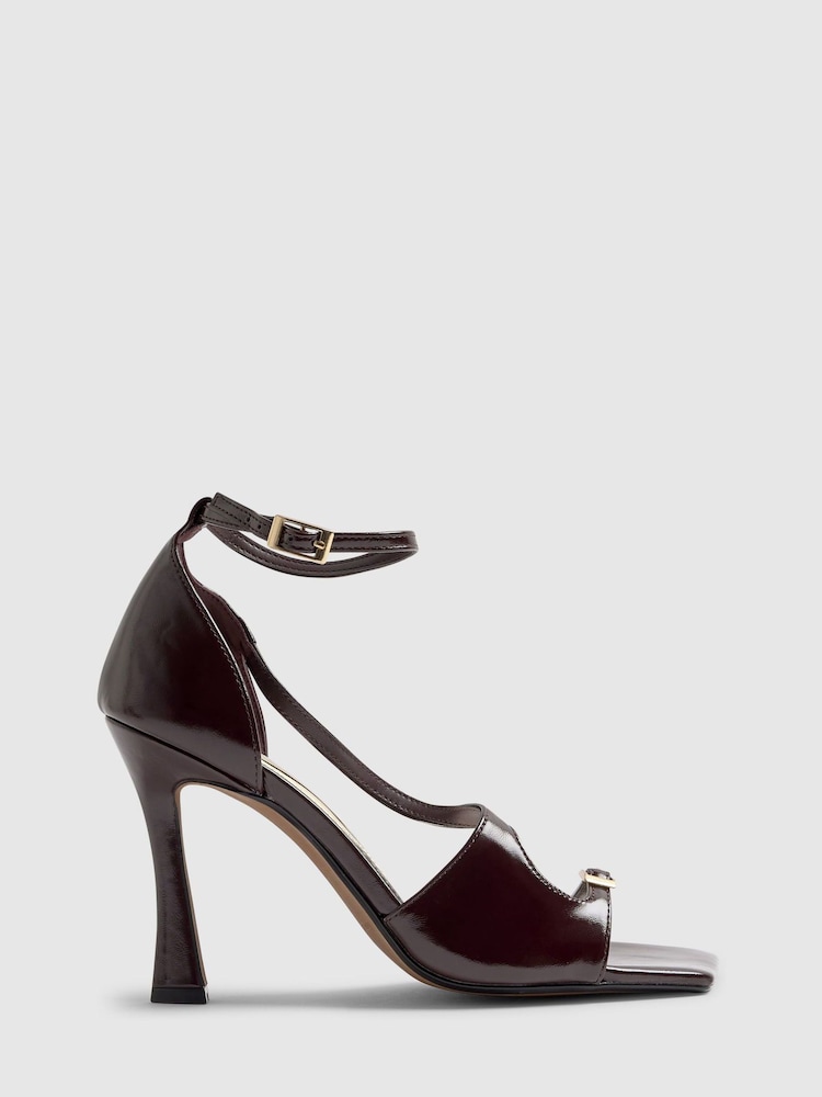 River Island Purple Buckle Strappy Heeled Sandals - Image 1 of 5 River Island Purple Buckle Strappy Heeled Sandals - Image 1 of 5