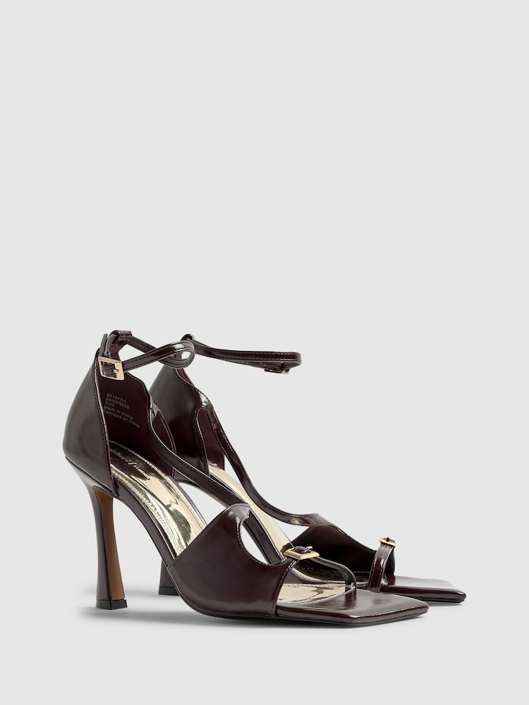 River Island Purple Buckle Strappy Heeled Sandals - Image 2 of 5 River Island Purple Buckle Strappy Heeled Sandals - Image 2 of 5