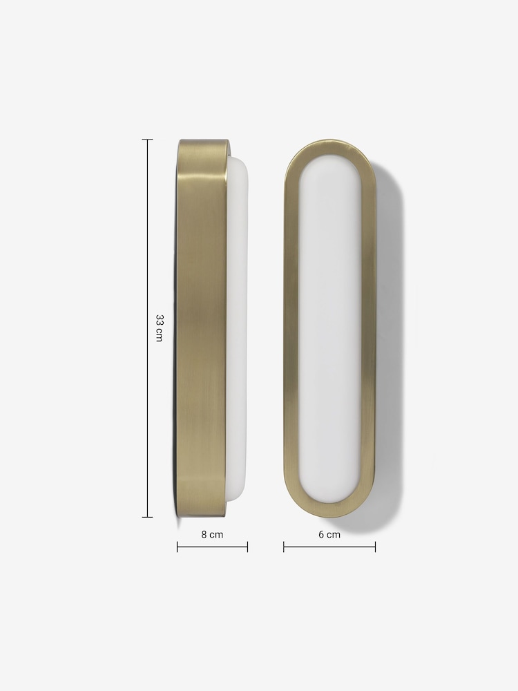 MADE.COM Brass Nura Flush Bathroom Wall Light - Image 2 of 3 MADE.COM Brass Nura Flush Bathroom Wall Light - Image 2 of 3