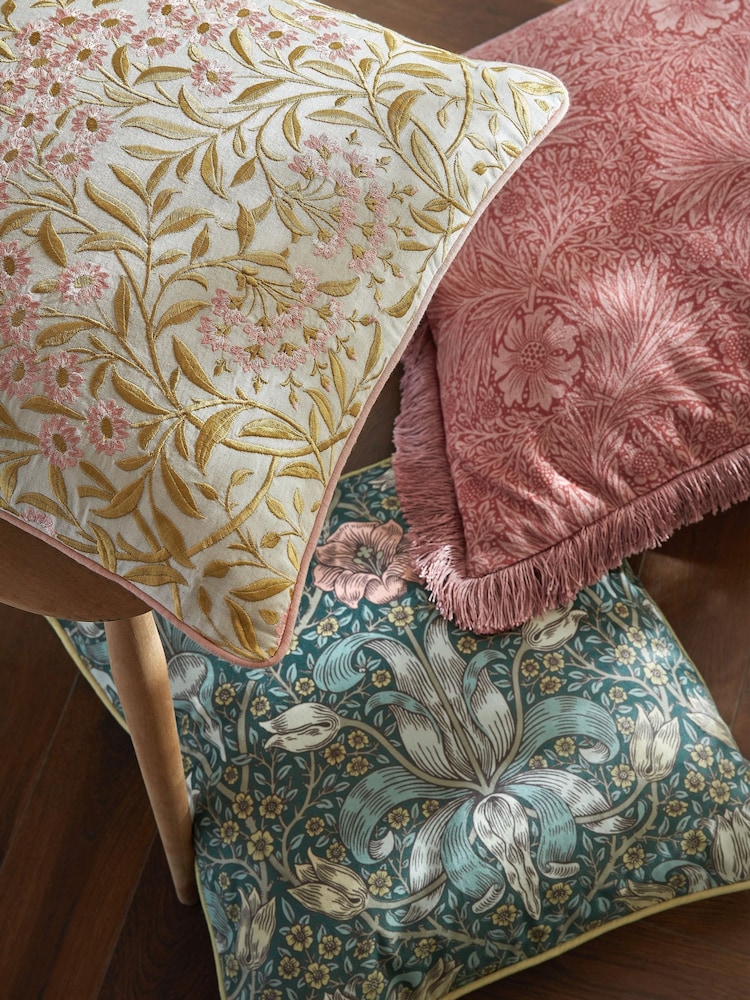 William Morris At Home Mineral Blue Spring Thicket Cushion - Image 2 of 3