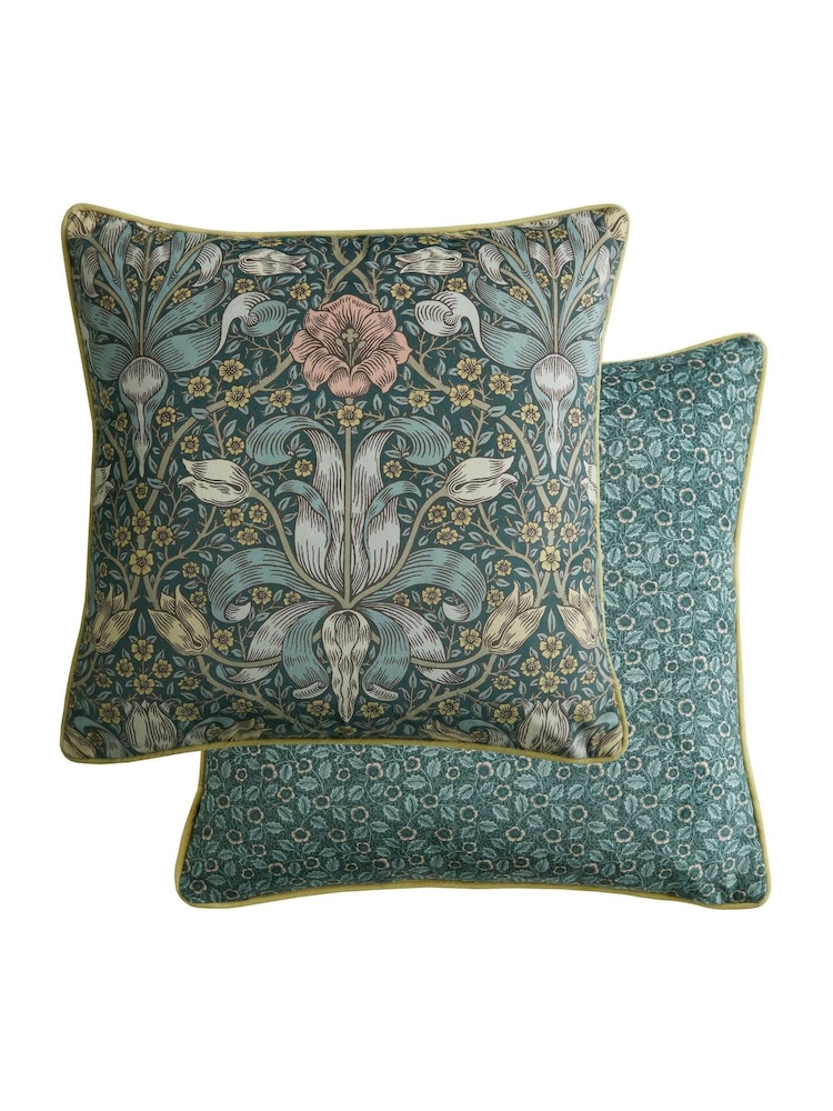William Morris At Home Mineral Blue Spring Thicket Cushion - Image 3 of 3