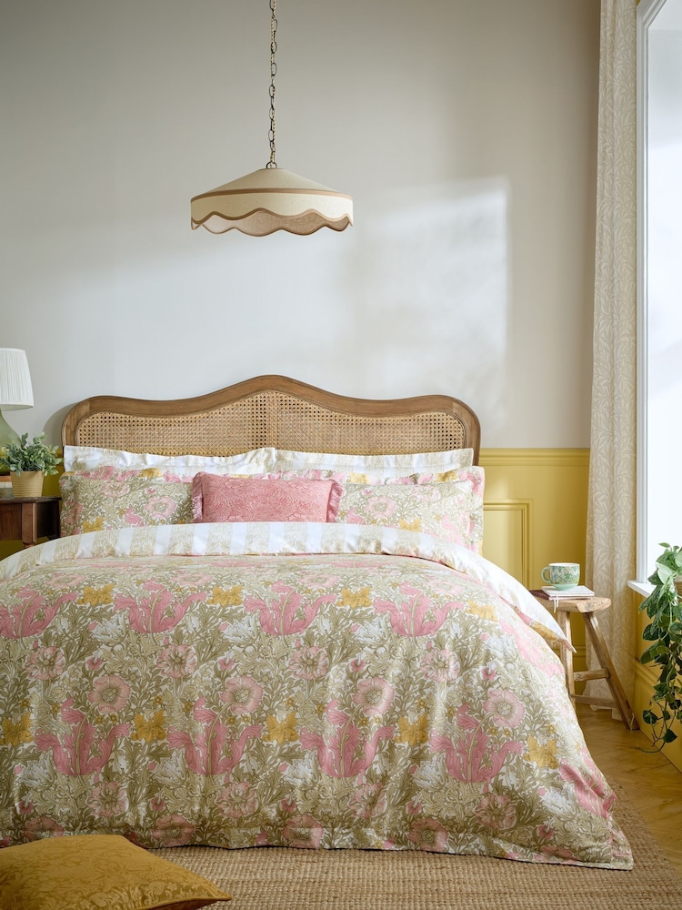 William Morris At Home Summer Yellow Compton Duvet Cover and Pillowcase Set - Image 1 of 8