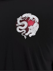 BadRhino Big & Tall Black Longline Japanese Tiger T-Shirt - Image 5 of 7