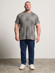 BadRhino Big & Tall Grey All-Over Print Tiger Bamboo T-Shirt - Image 2 of 6