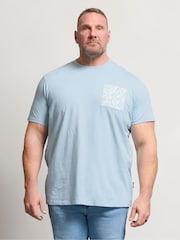 BadRhino Big & Tall Blue Slub Flower Pocket T-Shirt - Image 1 of 6
