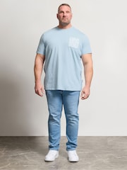 BadRhino Big & Tall Blue Slub Flower Pocket T-Shirt - Image 3 of 6