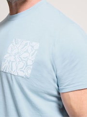 BadRhino Big & Tall Blue Slub Flower Pocket T-Shirt - Image 4 of 6