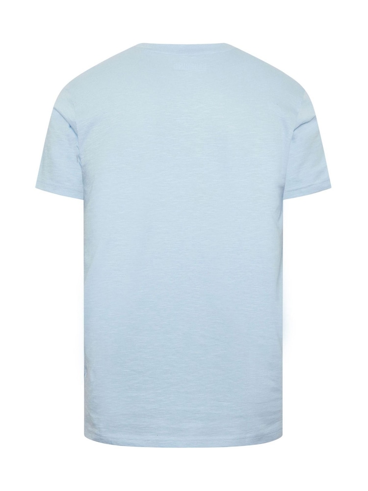 BadRhino Big & Tall Blue Slub Flower Pocket T-Shirt - Image 6 of 6