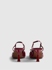 River Island Red Ruched Bow Slingback Court Heels - Image 3 of 6