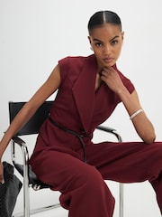 River Island Purple Sleevless Belted Waistcoat - Image 1 of 4