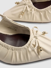 River Island Cream Ruched Bow Slingback Court Shoes - Image 5 of 5