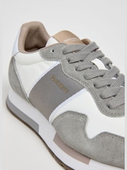 Hackett Grey Keston Symbol Leather And Suede Trainers - Image 5 of 6