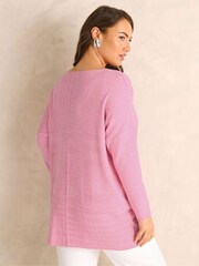 Evans Pink Seam Detail Batwing Jumper - Image 2 of 5