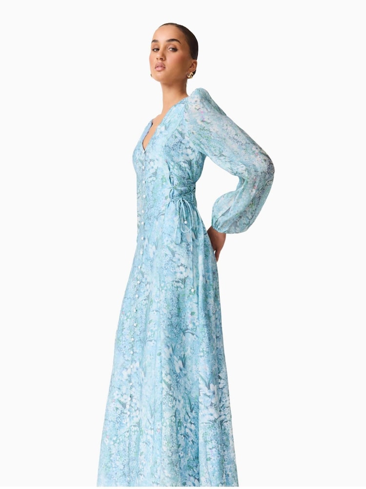 elliatt blue lace dress Valencia Lace Gown in Blue