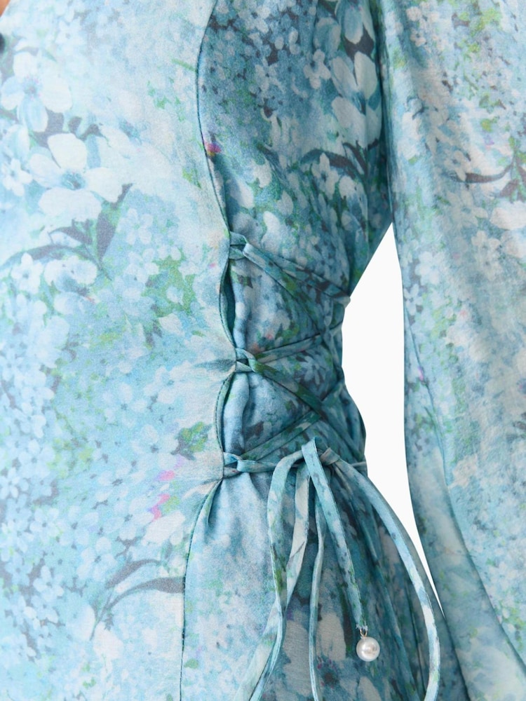 red and blue maxi dress On Air Twist Neck Maxi Dress Floral Blue XL main image 1