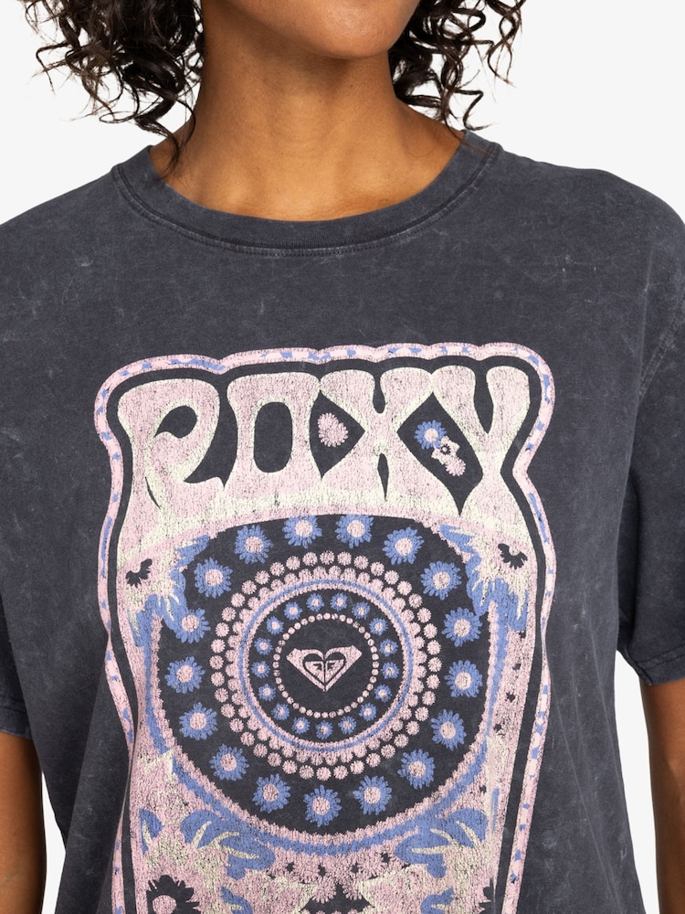 Roxy Grey Moonlight Sunset 100%  Cotton T-Shirt - Image 3 of 9