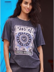 Roxy Grey Moonlight Sunset 100%  Cotton T-Shirt - Image 4 of 9