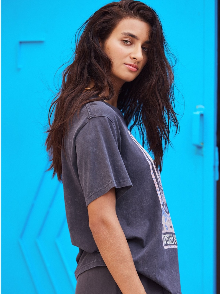Roxy Grey Moonlight Sunset 100%  Cotton T-Shirt - Image 5 of 9