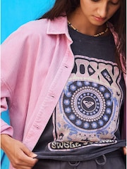 Roxy Grey Moonlight Sunset 100%  Cotton T-Shirt - Image 7 of 9