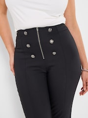 Joe Browns Black Dita Button Front Capri Trousers - Image 3 of 4