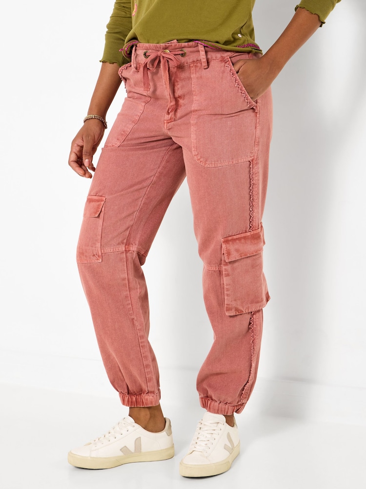 Joe Browns Pink Camilla Trim Detail Cargo Trousers - Image 1 of 5 Joe Browns Pink Camilla Trim Detail Cargo Trousers - Image 1 of 5