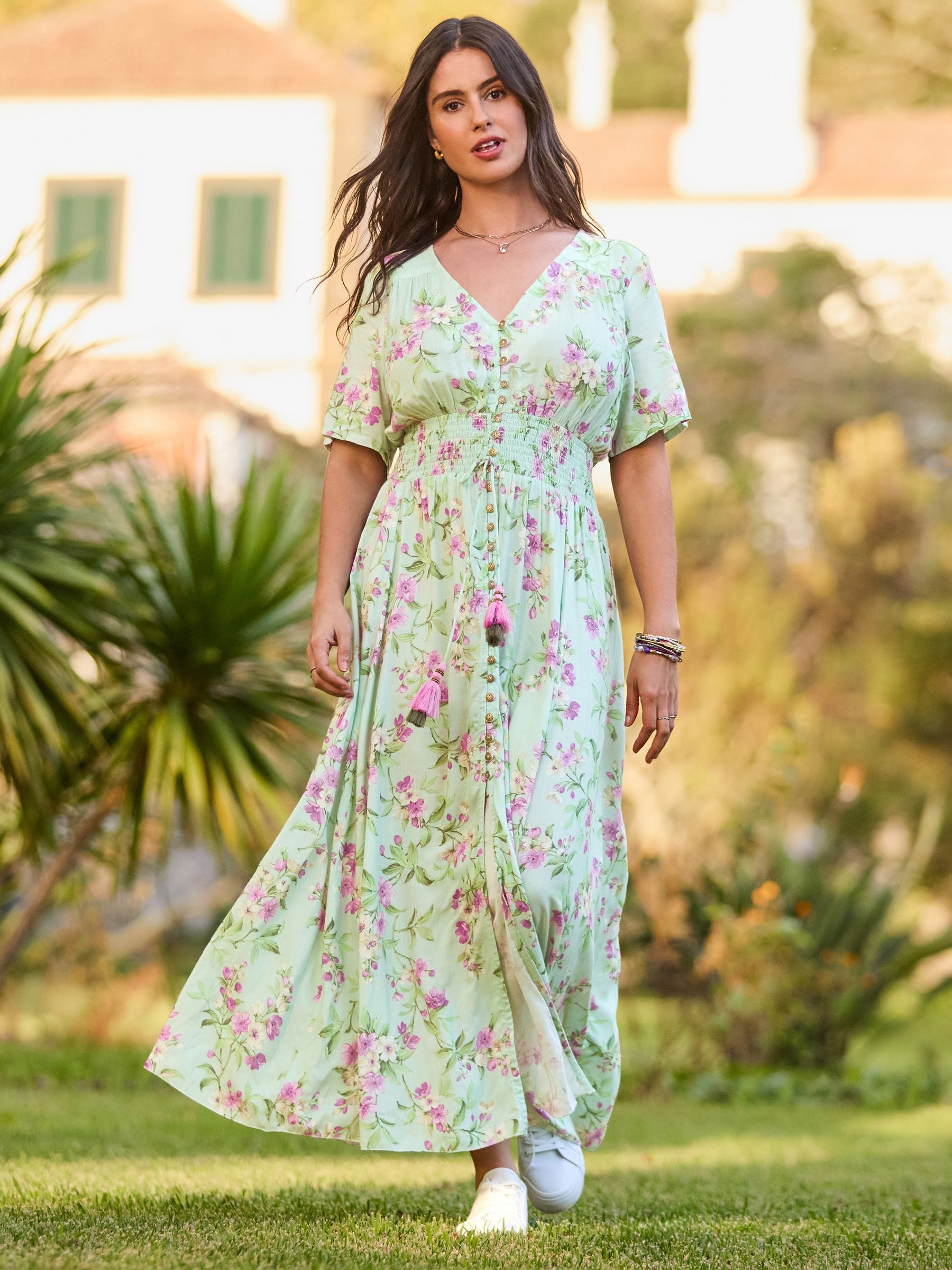 Joe Browns Women's Green Summer Blossoms Maxi Dress