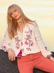 Joe Browns Cream Sunset Skies Peasant Top - Image 1 of 6
