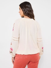 Joe Browns Cream Sunset Skies Peasant Top - Image 3 of 6