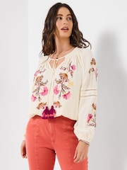 Joe Browns Cream Sunset Skies Peasant Top - Image 4 of 6