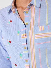 Joe Browns Blue Florence Embroidered Cotton Shirt - Image 2 of 5