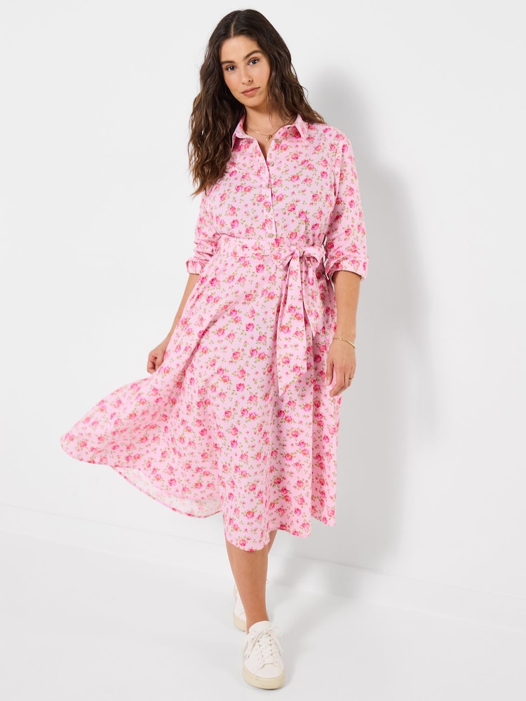 Joe Browns Pink Roses Are Red Cotton Shirt Dress - Image 1 of 5 Joe Browns Pink Roses Are Red Cotton Shirt Dress - Image 1 of 5
