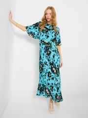 Joe Browns Blue Loretta Rose Print Dress - Image 1 of 5