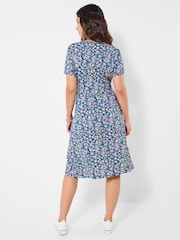Joe Browns Blue Ditsy Daydreams Jersey Dress - Image 2 of 5