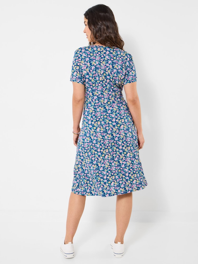 Joe Browns Blue Ditsy Daydreams Jersey Dress - Image 2 of 5
