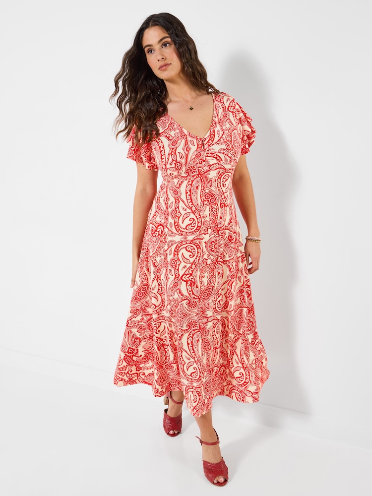 Joe Browns Red Orla Printed Jersey Dress - Image 1 of 5