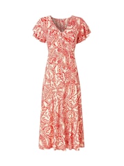 Joe Browns Red Orla Printed Jersey Dress - Image 5 of 5