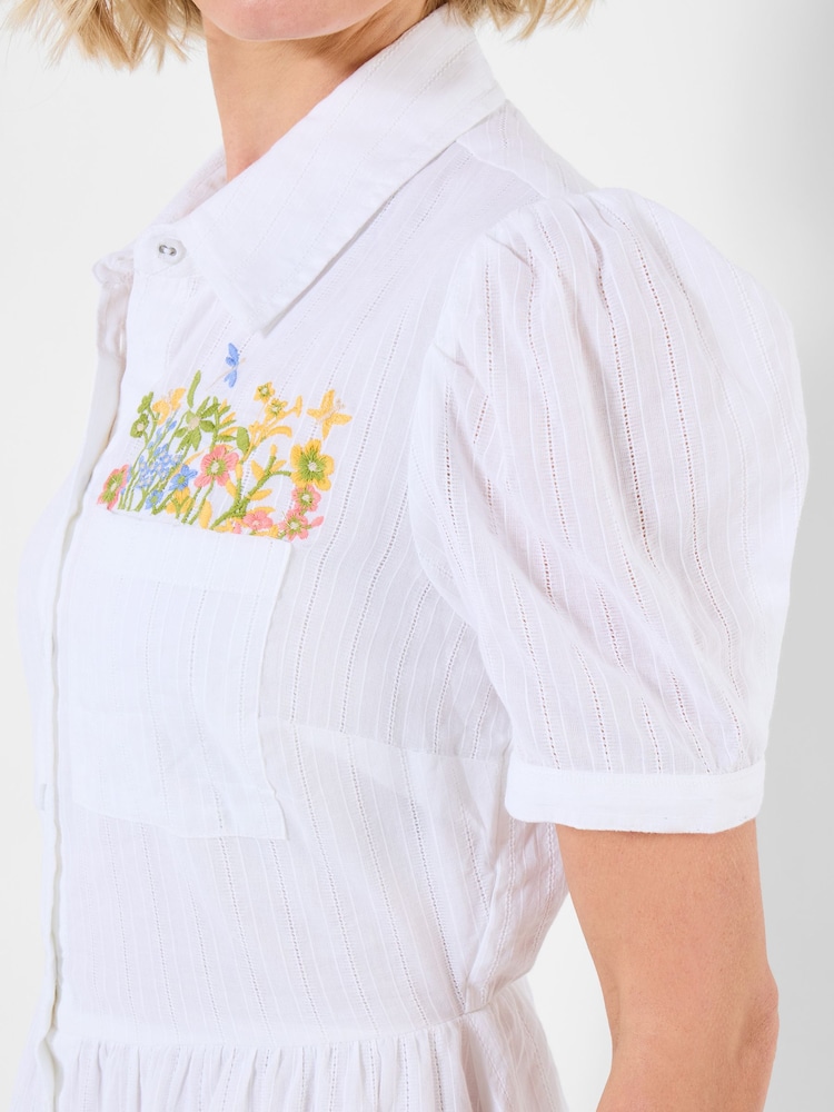 Joe Browns White Spring Meadows Embroidered Cotton Dobby Dress - Image 2 of 5