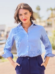 Joe Browns Blue Rebecca Applique Shirt - Image 1 of 6